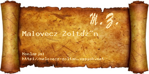 Malovecz Zoltán névjegykártya